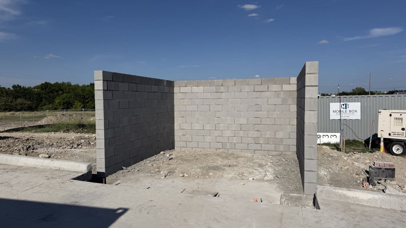 CMU block wall enclosure